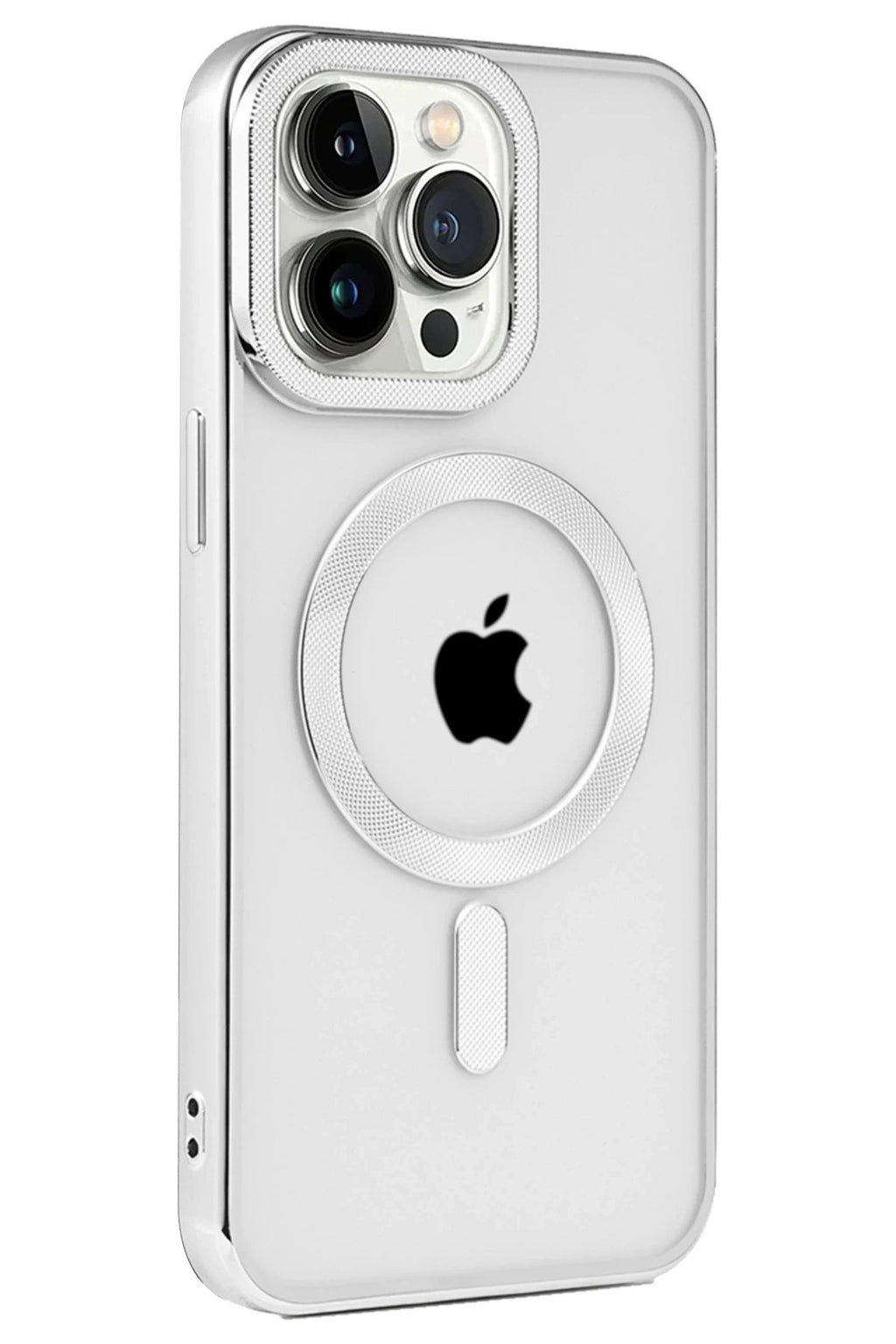 Mey İthalat® iPhone 15 Pro Kılıf Kronos Magsafe Kapak - Gümüş