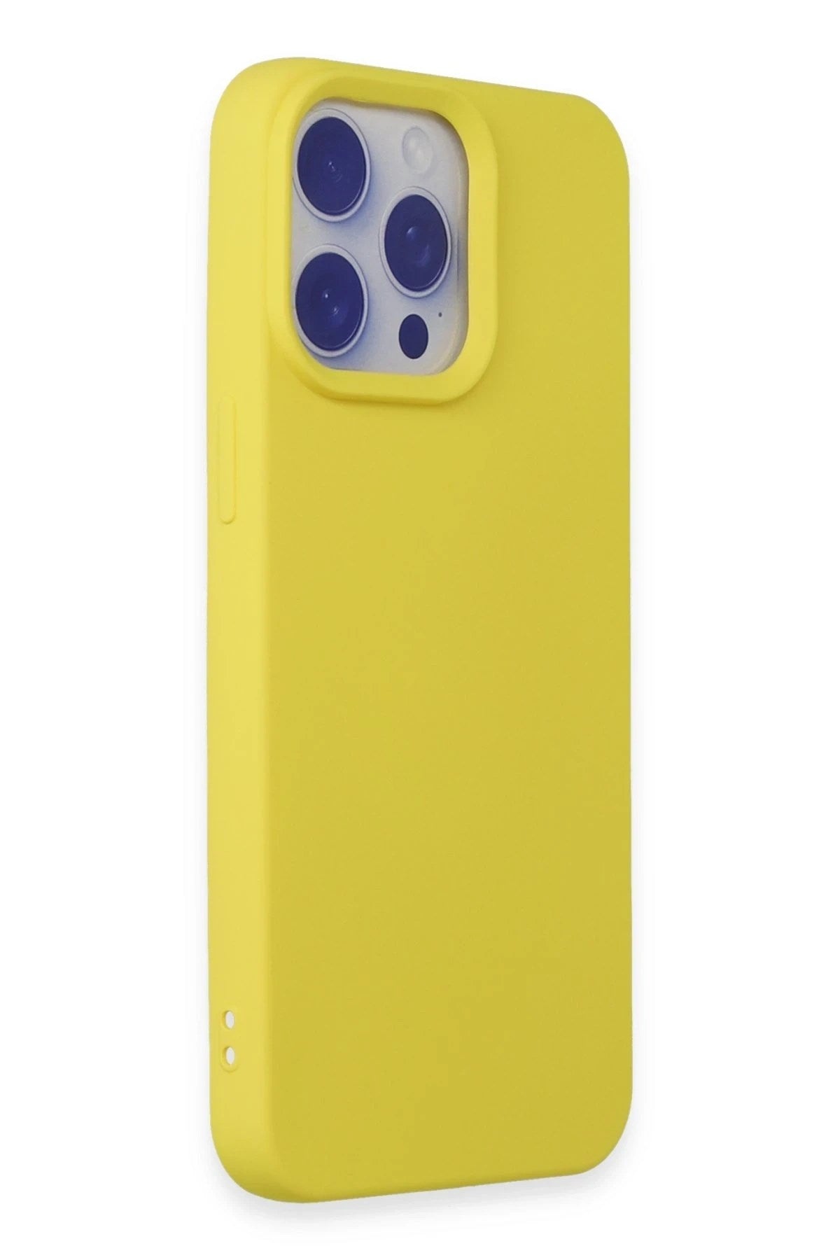 Mey İthalat® iPhone 15 Pro Max Kılıf Nano içi Kadife Silikon - Sarı