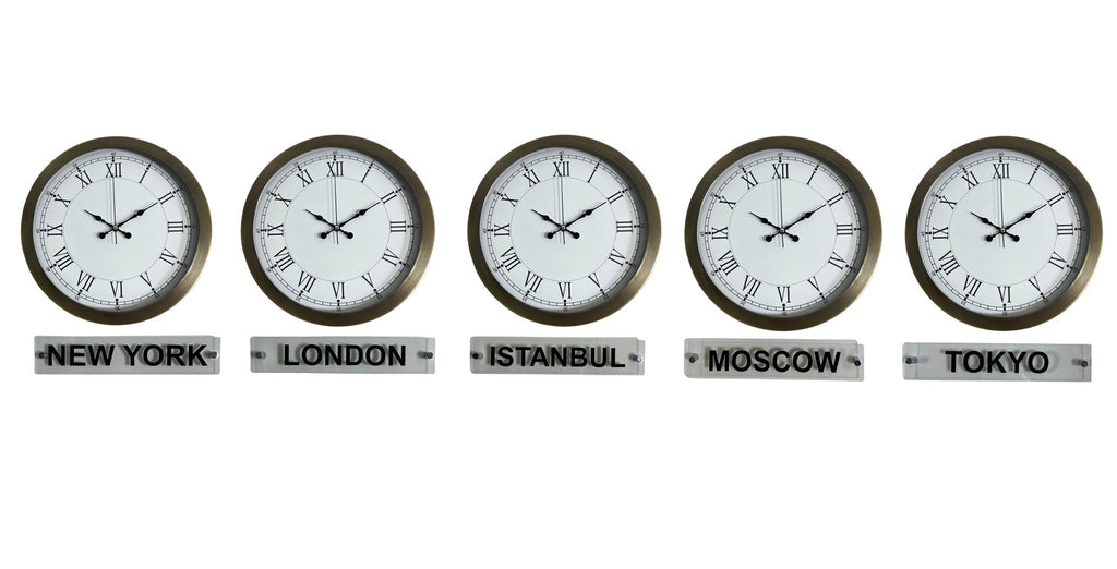 Retro World Time Series 36 Cm Metal Tabelalı Dünya Saati