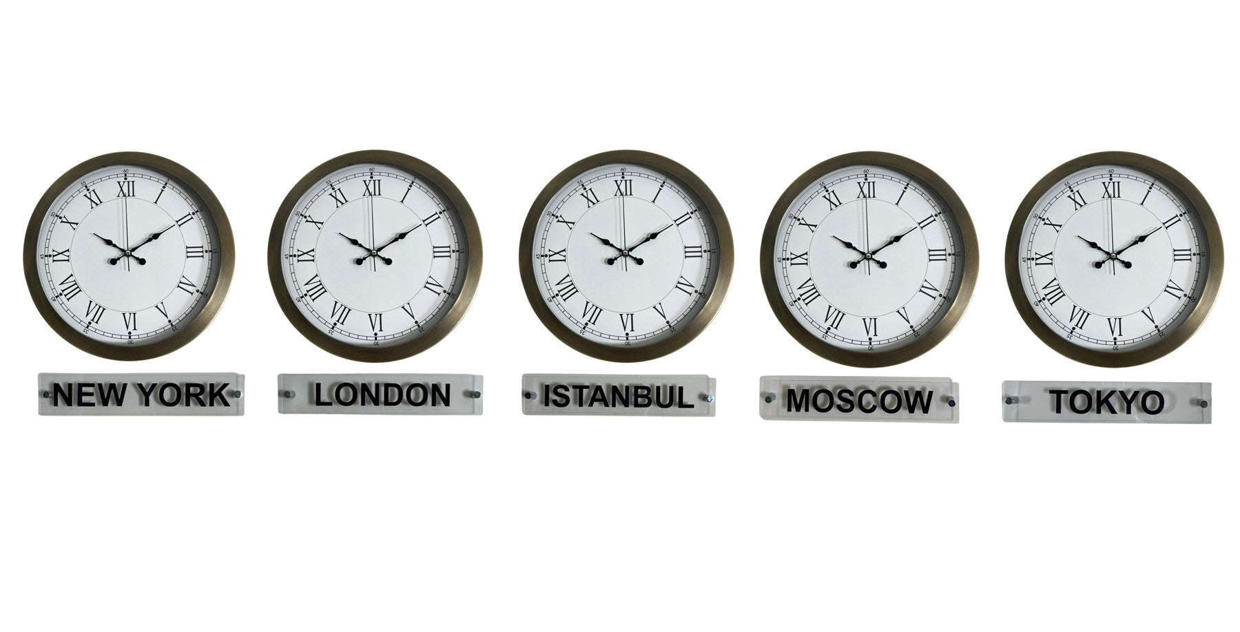Retro World Time Series 36 Cm Metal Tabelalı Dünya Saati