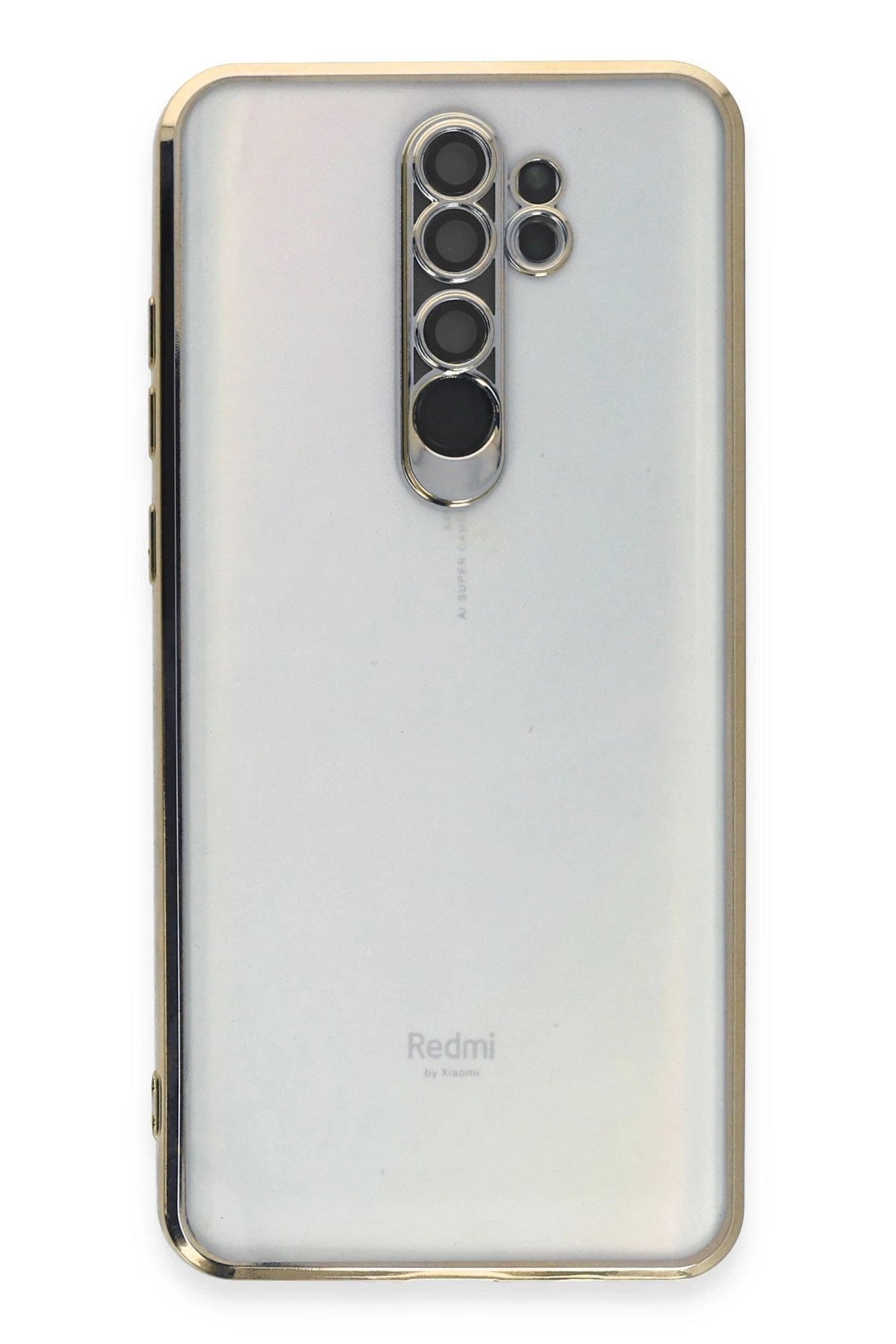 Mey İthalat® Redmi Note 8 Pro Kılıf Lensli Silikon - Gold