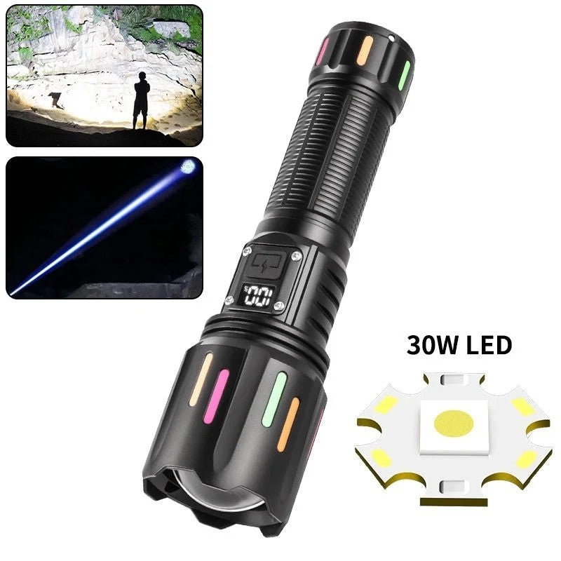 Ps-9954 30w Zoomlu Led Powerbank Özellikli Şarjlı Profesyonel El Feneri