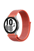 Mey İthalat® Samsung Galaxy Watch 4 Hasırlı Cırtcırtlı Kordon - Turuncu
