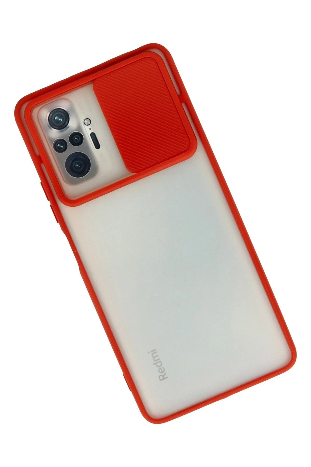 Mey İthalat® Redmi Note 10 Pro Kılıf Palm Buzlu Kamera Sürgülü Silikon - Kırmızı