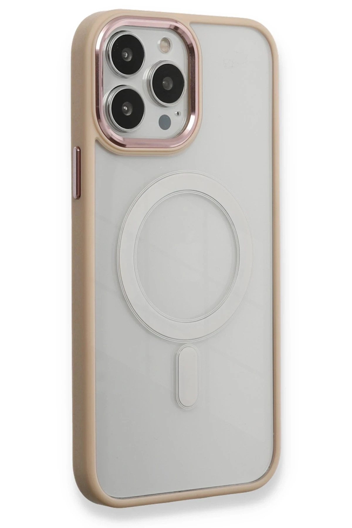 Mey İthalat® iPhone 13 Pro Kılıf Room Magneticsafe Silikon - Pudra