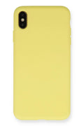 Mey İthalat® iPhone XS Max Kılıf Nano içi Kadife Silikon - Mat Sarı