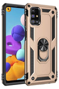 Mey İthalat® Samsung Galaxy M51 Kılıf Sofya Yüzüklü Silikon Kapak - Gold