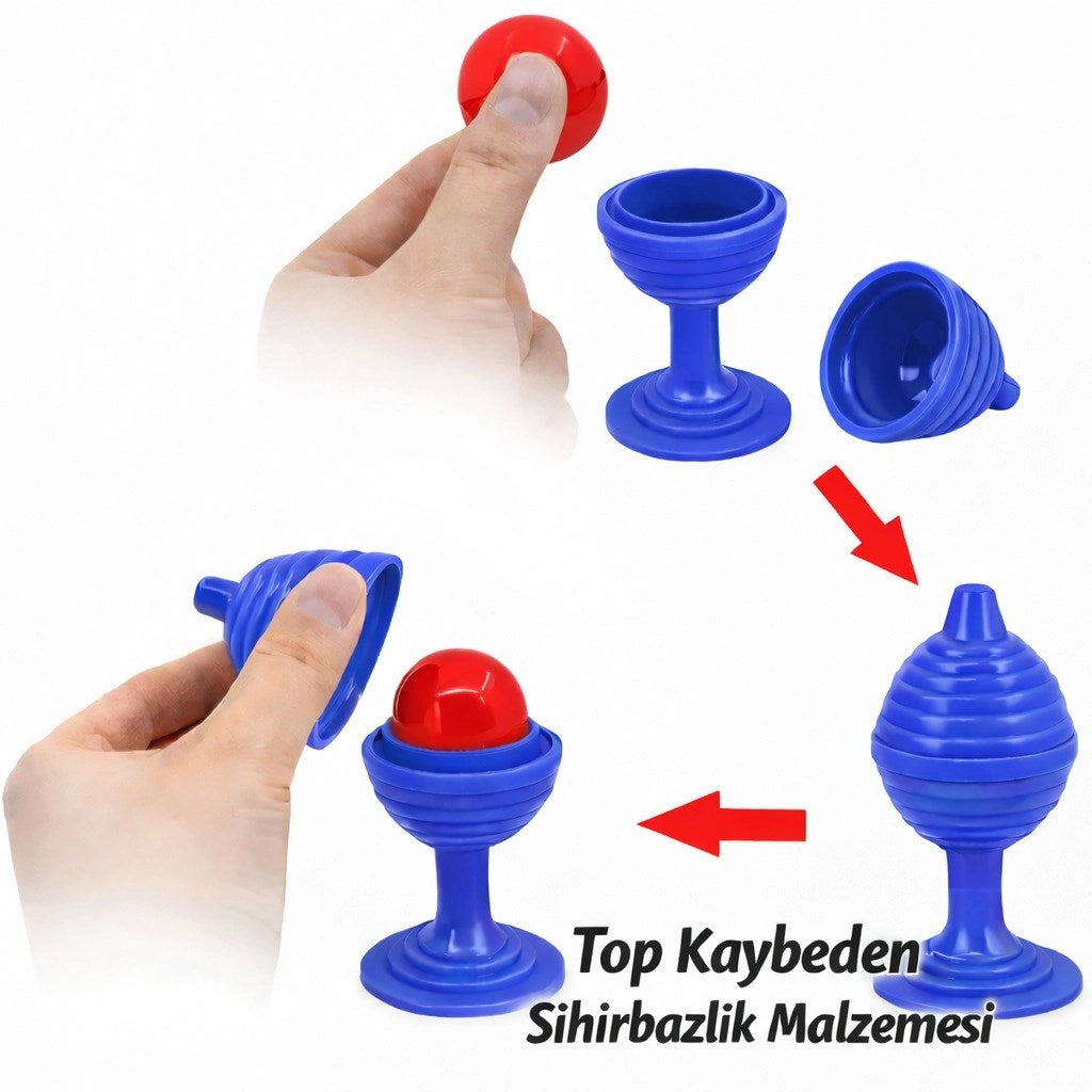 Mey İthalat® Mavi Renk Sihirli Kupa Top Kaybetme Oyunu 7 cm