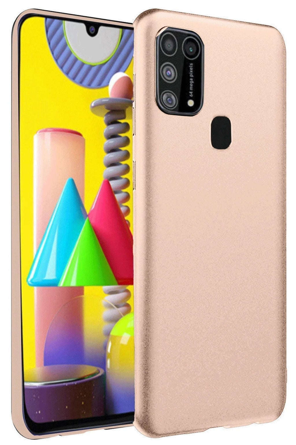 Mey İthalat® Samsung Galaxy M31 Kılıf Nano içi Kadife Silikon - Pudra