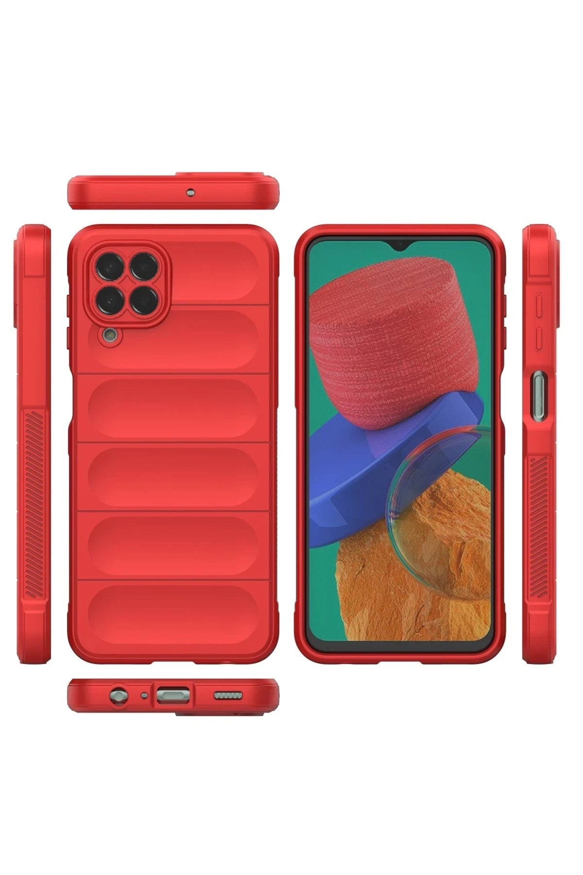 Mey İthalat® Samsung Galaxy M33 Kılıf Optimum Silikon - Kırmızı