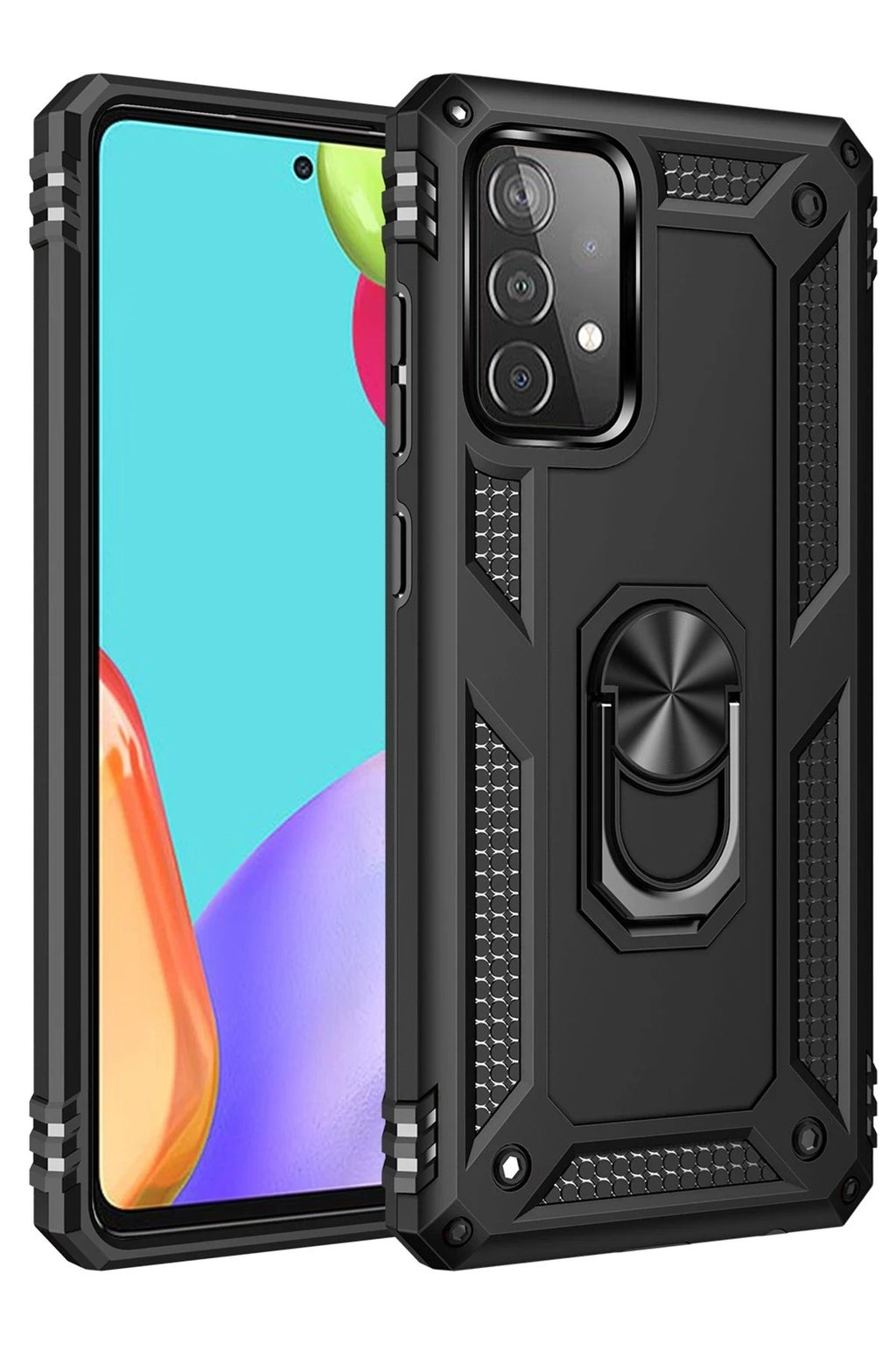 Mey İthalat® Samsung Galaxy A33 5G Kılıf Sofya Yüzüklü Silikon Kapak - Siyah