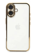 Mey İthalat® iPhone 16 Plus Kılıf Lensli Silikon - Gold