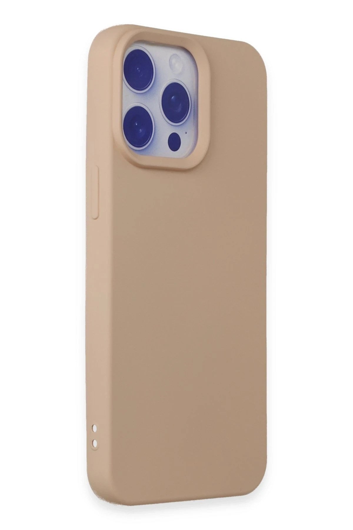Mey İthalat® iPhone 15 Pro Max Kılıf Nano içi Kadife Silikon - Pudra