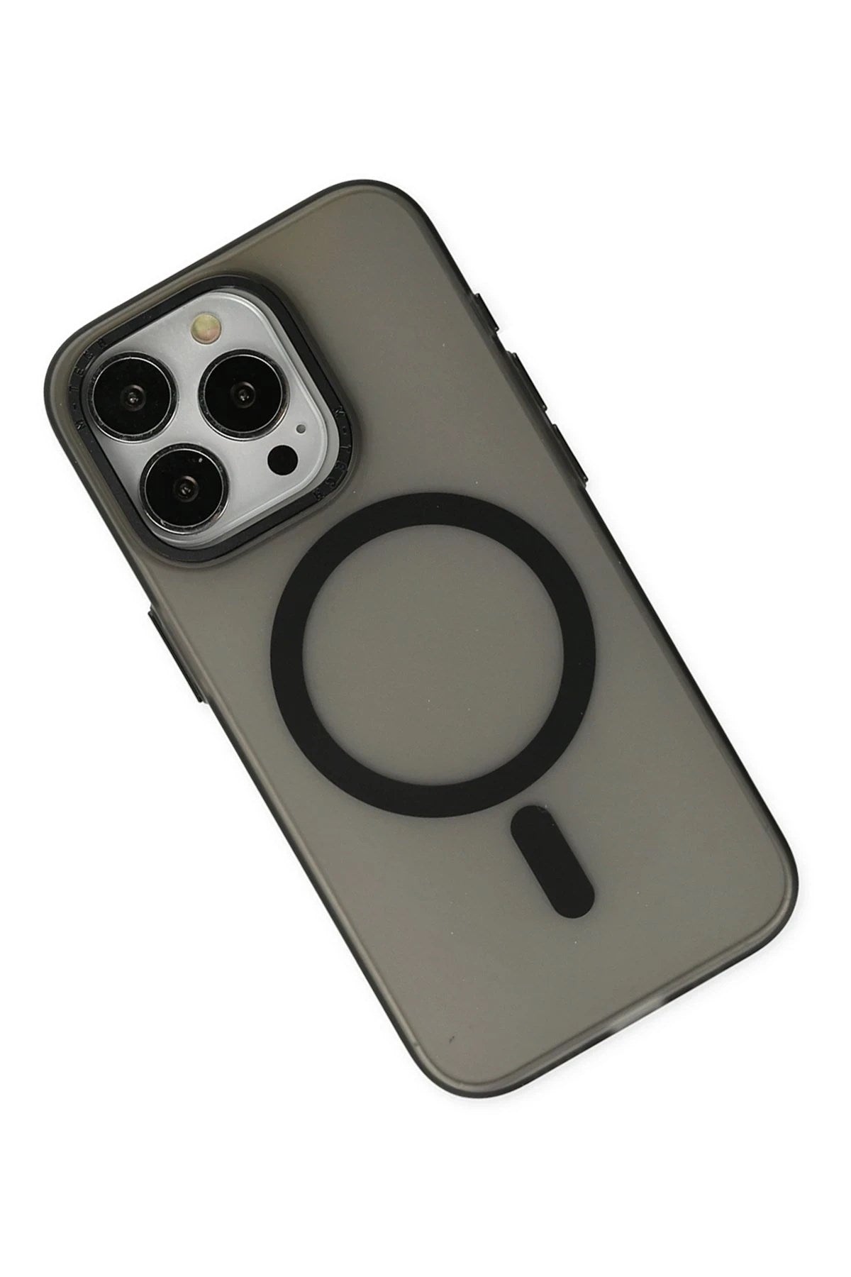 Mey İthalat® iPhone 15 Pro Kılıf Lodos Magneticsafe Mat Kapak - Siyah