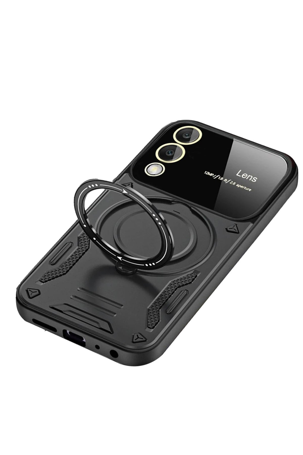 Mey İthalat® Samsung Galaxy S25 Edge Kılıf Joy Lens Standlı Kapak - Siyah