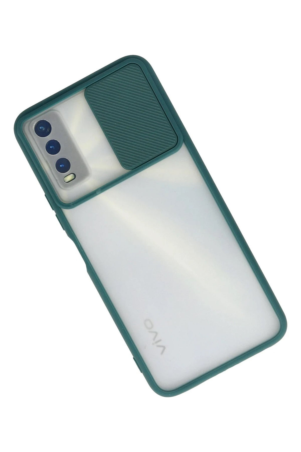 Mey İthalat® Vivo Y11S Kılıf Palm Buzlu Kamera Sürgülü Silikon - Yeşil