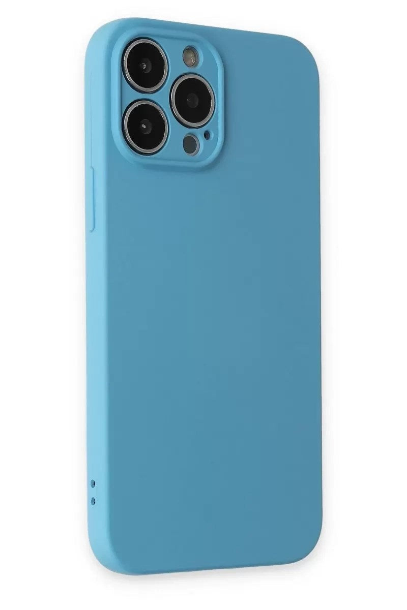 Mey İthalat® iPhone 13 Pro Max Kılıf Nano içi Kadife Silikon - Mavi