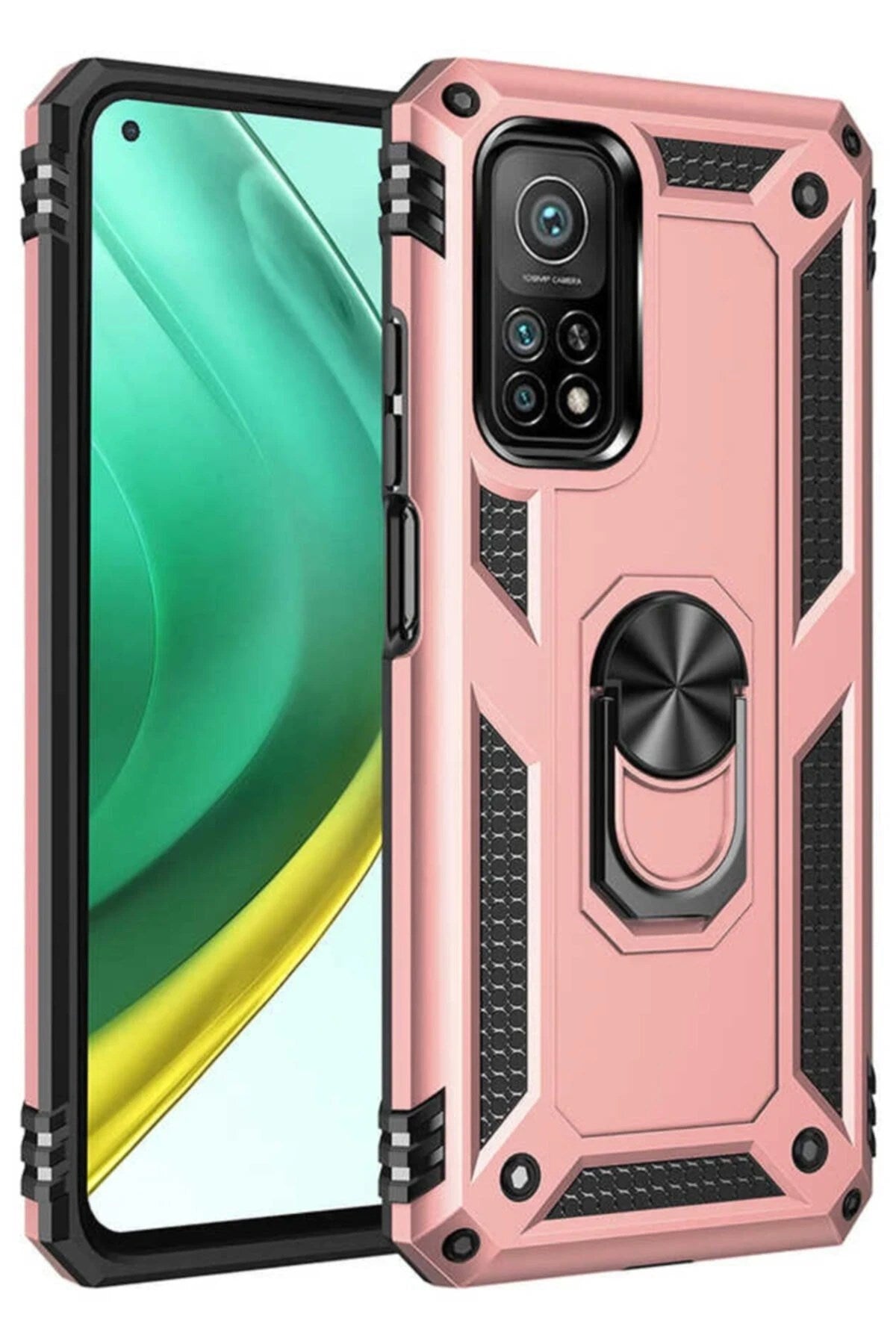Mey İthalat® Mi 10T Pro Kılıf Sofya Yüzüklü Silikon Kapak - Rose