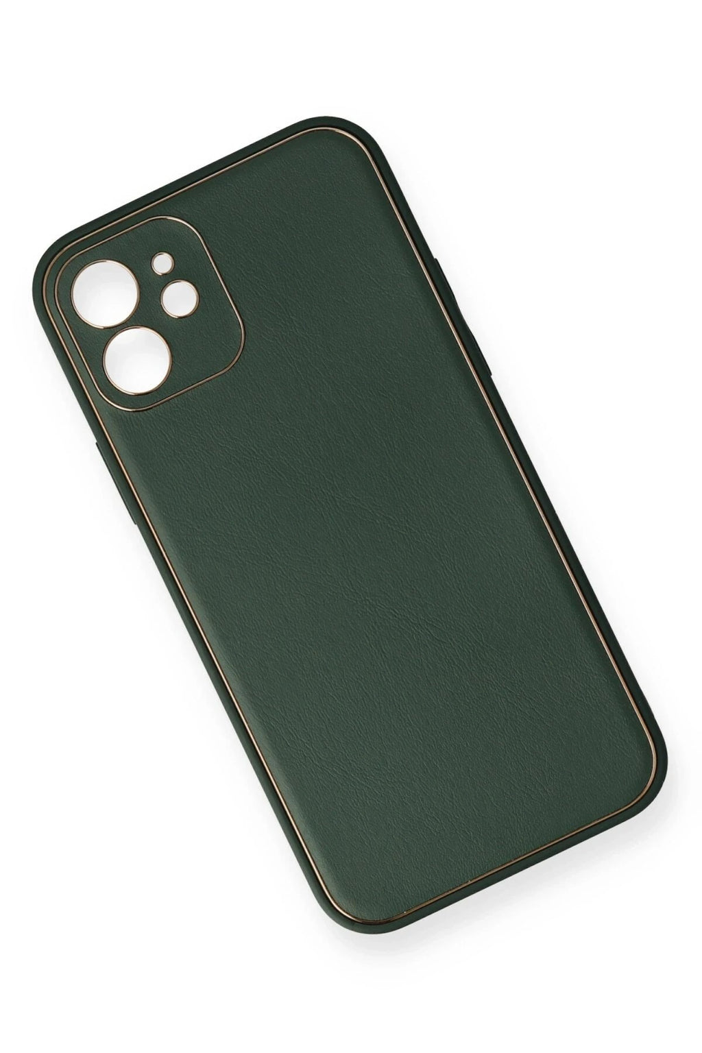 Mey İthalat® iPhone 12 Mini Kılıf Coco Deri Silikon Kapak - Yeşil
