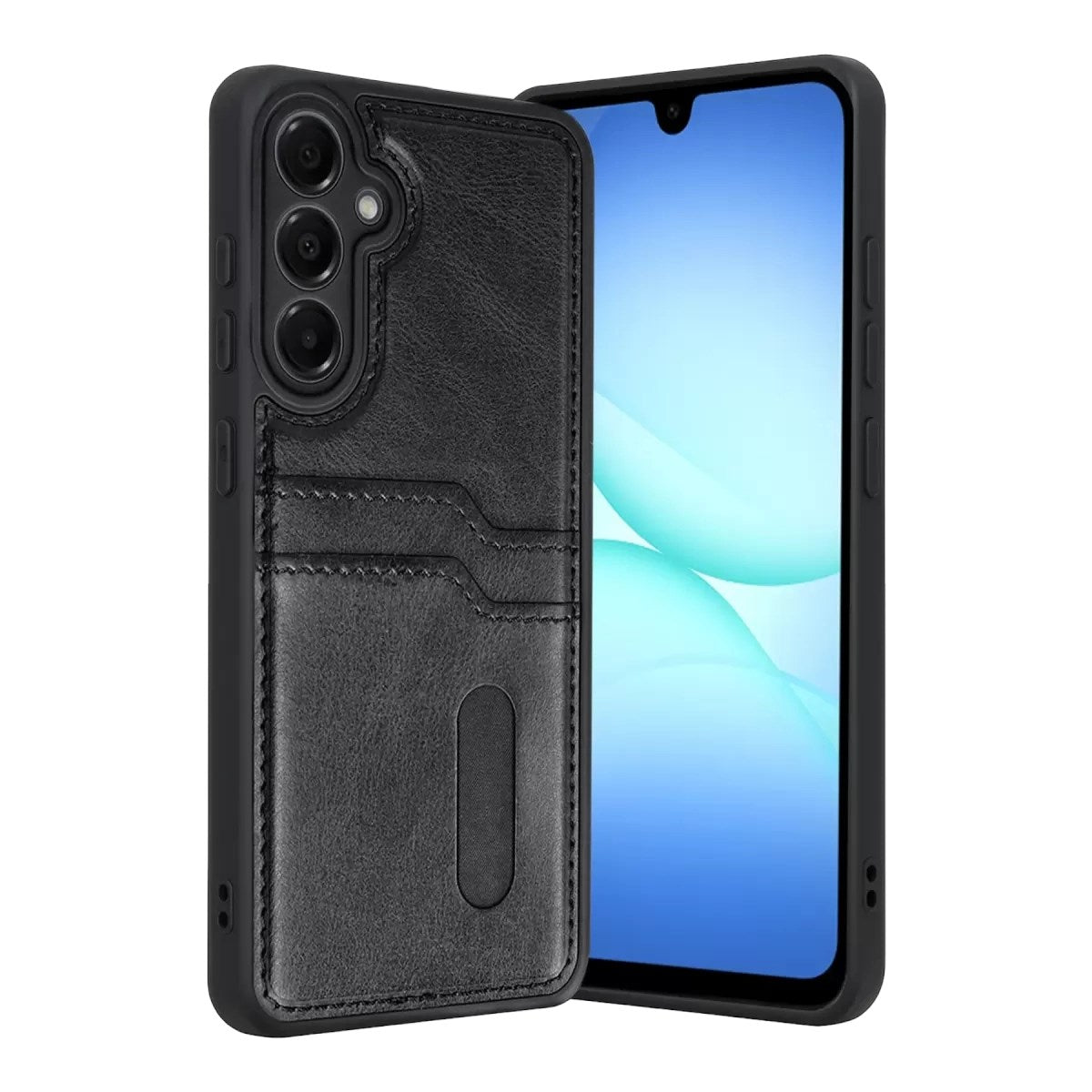 Mey İthalat® Samsung Galaxy A57 5G Sara Kartvizitli Deri Kılıf - Siyah