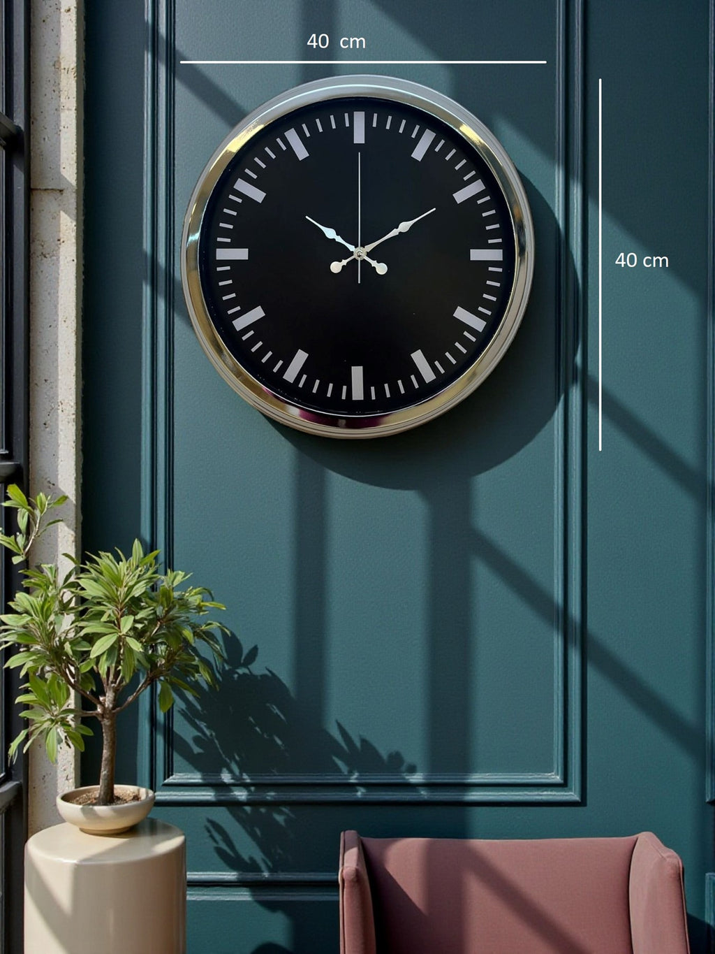 Elegance 40 Cm Metal Dekoratif Duvar Saati