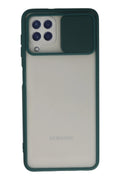 Mey İthalat® Samsung Galaxy A22 Kılıf Palm Buzlu Kamera Sürgülü Silikon - Yeşil
