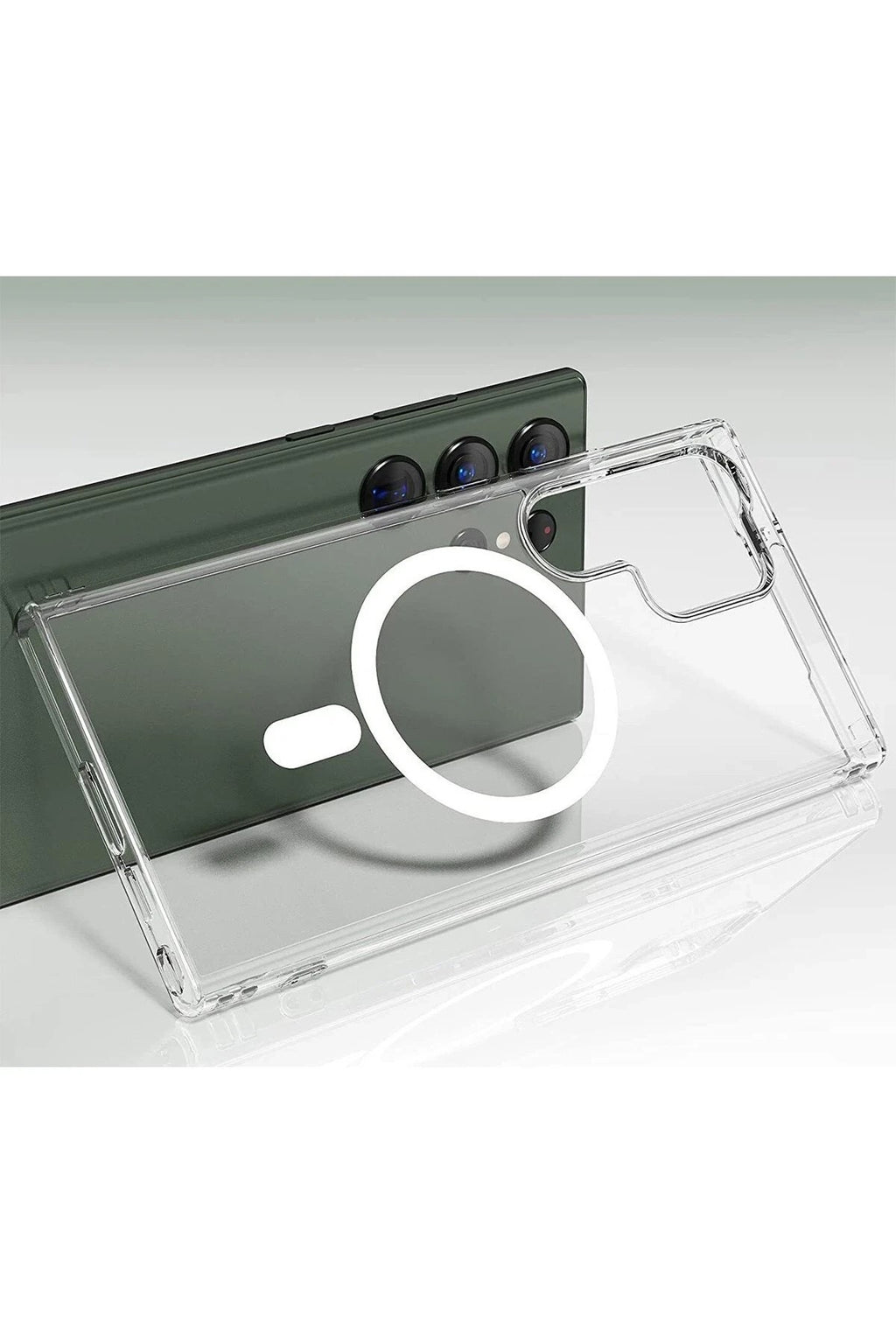Mey İthalat® Samsung Galaxy S23 Ultra Kılıf Magneticsafe Şeffaf Silikon - Şeffaf