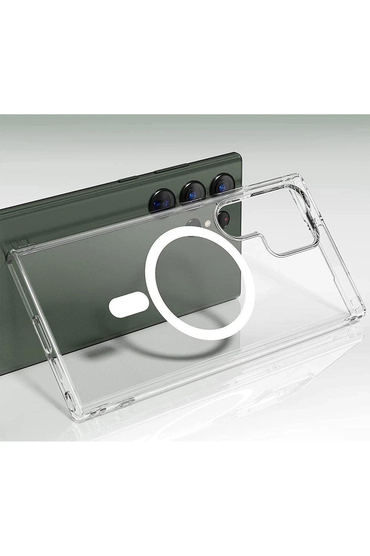 Mey İthalat® Samsung Galaxy S23 Ultra Kılıf Magneticsafe Şeffaf Silikon - Şeffaf