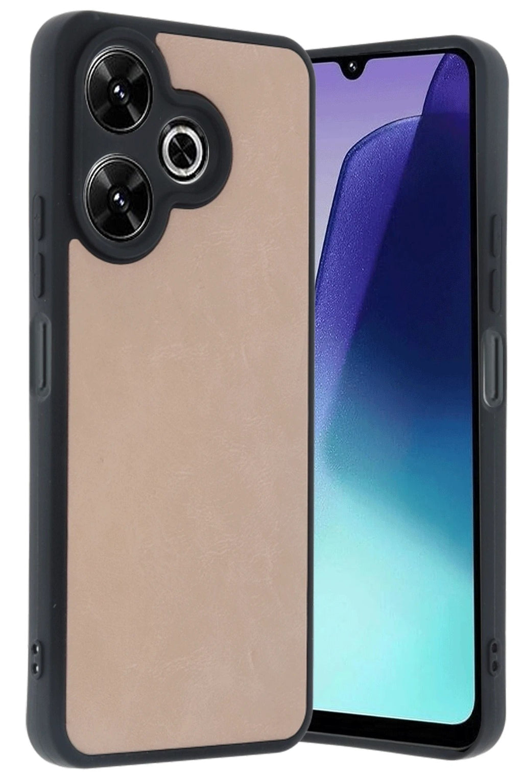Mey İthalat® Redmi 13 4G Kılıf Aras Deri Kapak - Pudra