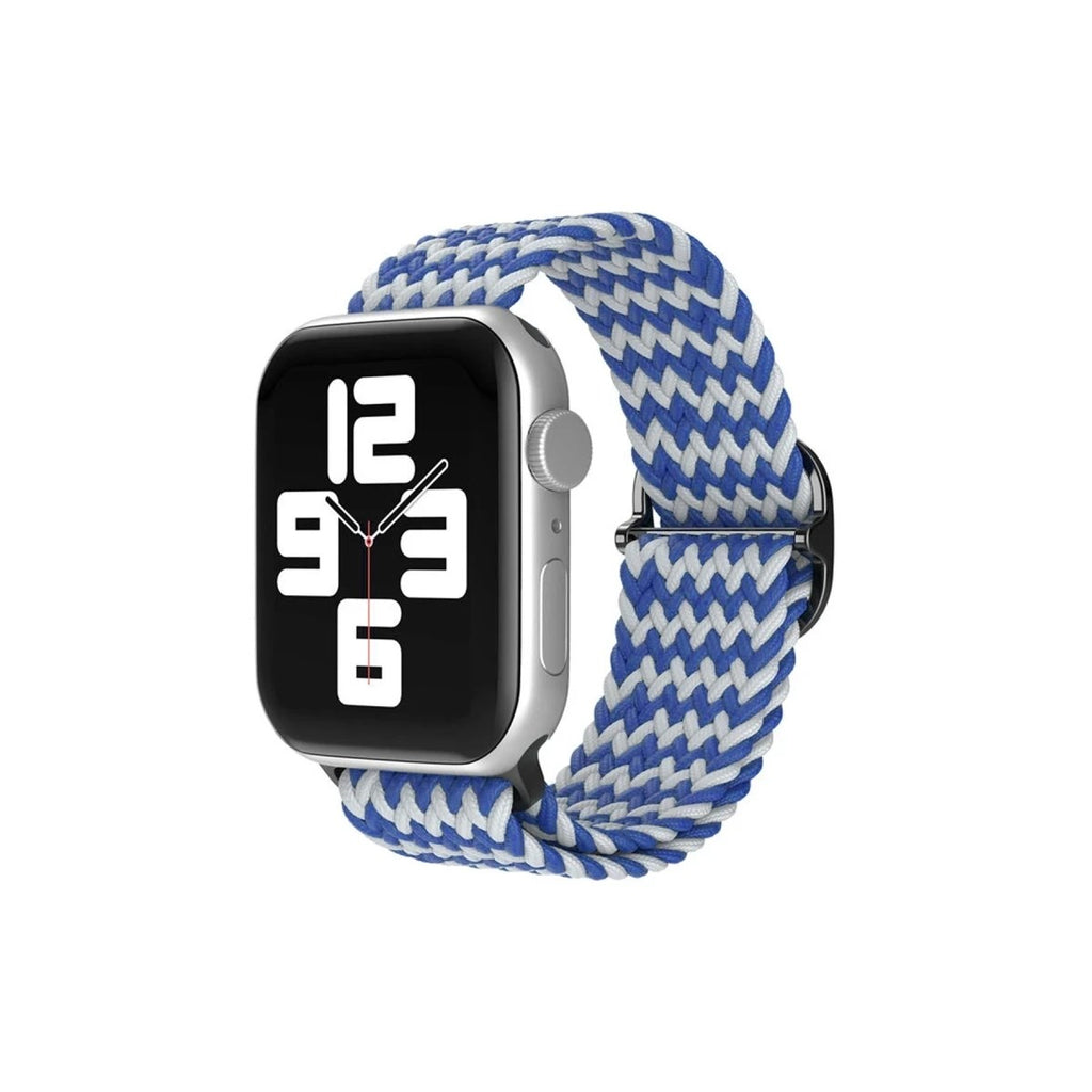 Mey İthalat® Watch 42mm Star Kordon - Zigzag Beyaz-Mavi