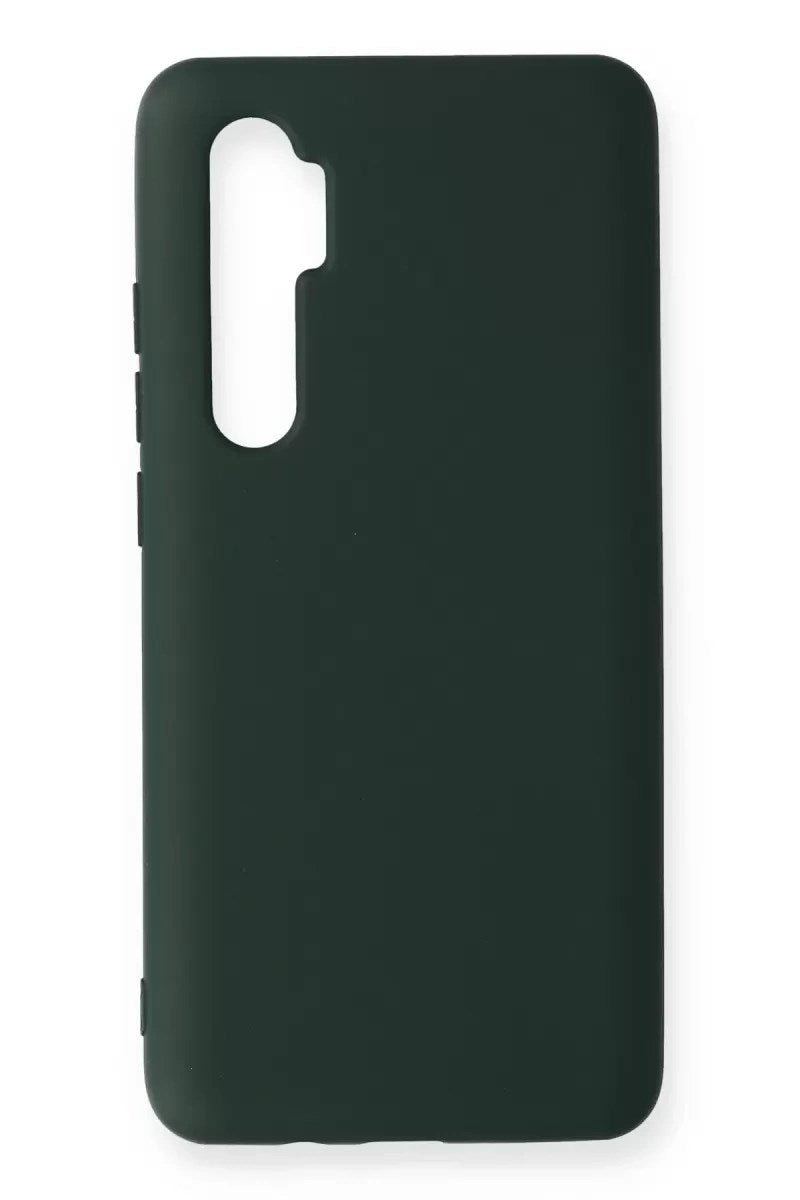Mey İthalat® Mi Note 10 Lite Kılıf Nano içi Kadife Silikon - Koyu yeşil