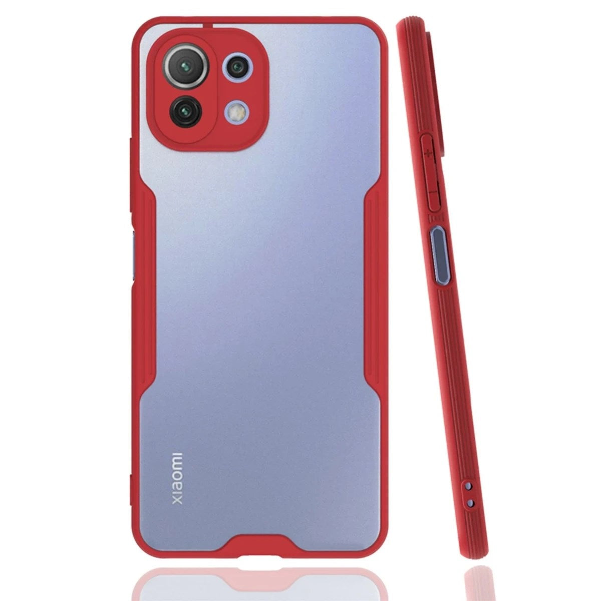 Mey İthalat® Mİ 11 Lite Kılıf Platin Silikon - Kırmızı
