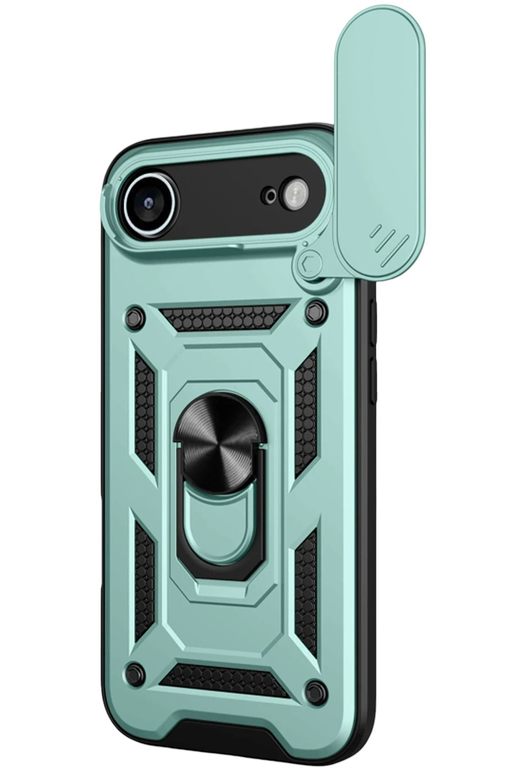 Mey İthalat® iPhone 17 Air Pars Lens Yüzüklü Silikon - Yeşil