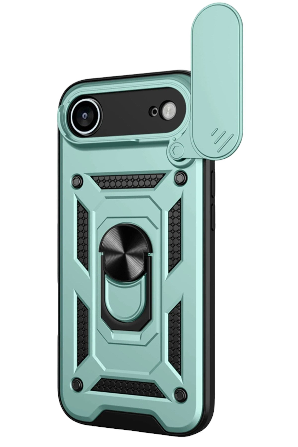 Mey İthalat® iPhone 17 Air Pars Lens Yüzüklü Silikon - Yeşil