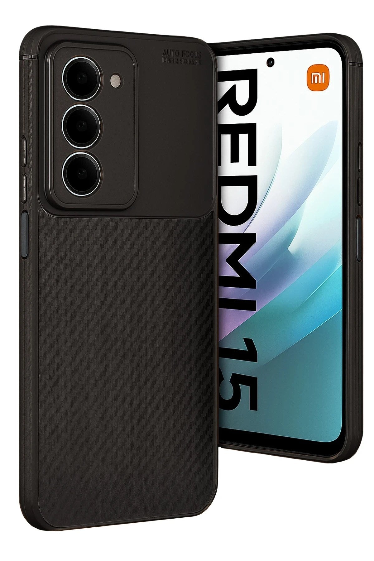 Mey İthalat® Redmi 15 4G Auto Focus Karbon Kapak - Siyah