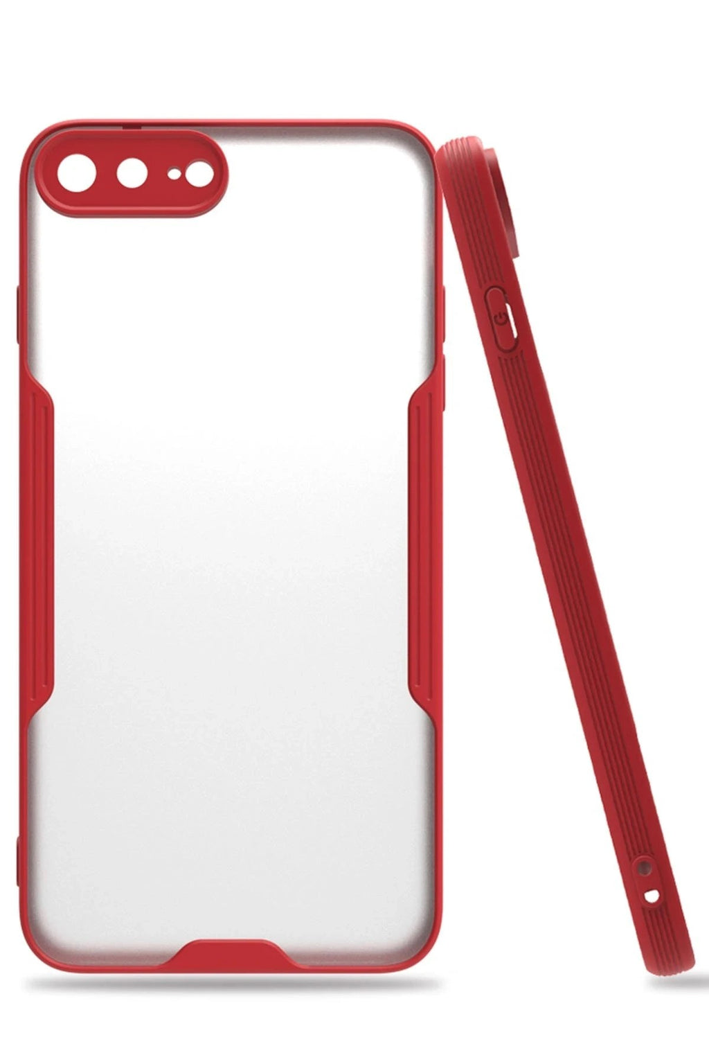 Mey İthalat® iPhone 7 Plus Kılıf Platin Silikon - Kırmızı