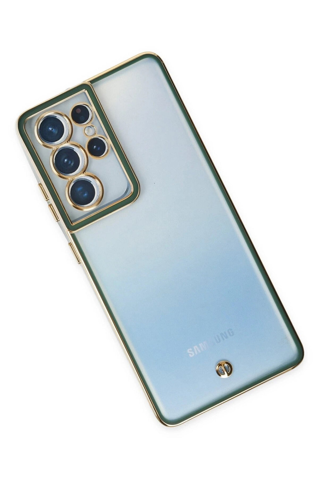 Mey İthalat® Samsung Galaxy S21 Ultra Kılıf Liva Lens Silikon - Yeşil