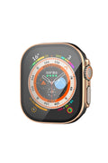 Mey İthalat® Watch Ultra 49mm Legend Camlı Kasa Ekran Koruyucu - Siyah-Gold