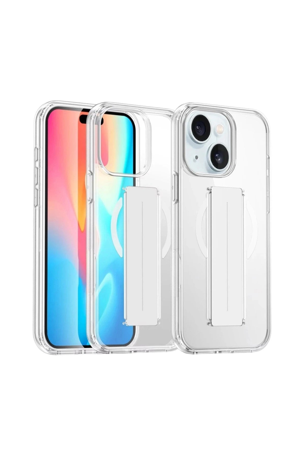 Mey İthalat® iPhone 15 Kılıf Alfa Magsafe Standlı Kapak - Şeffaf