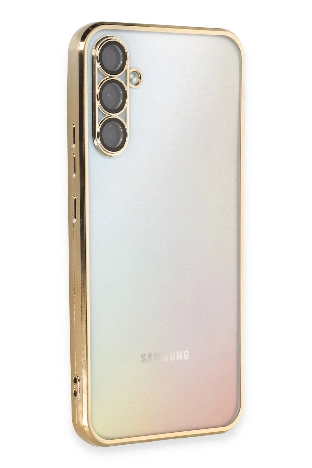Mey İthalat® Samsung Galaxy A54 5G Kılıf Lensli Silikon - Gold