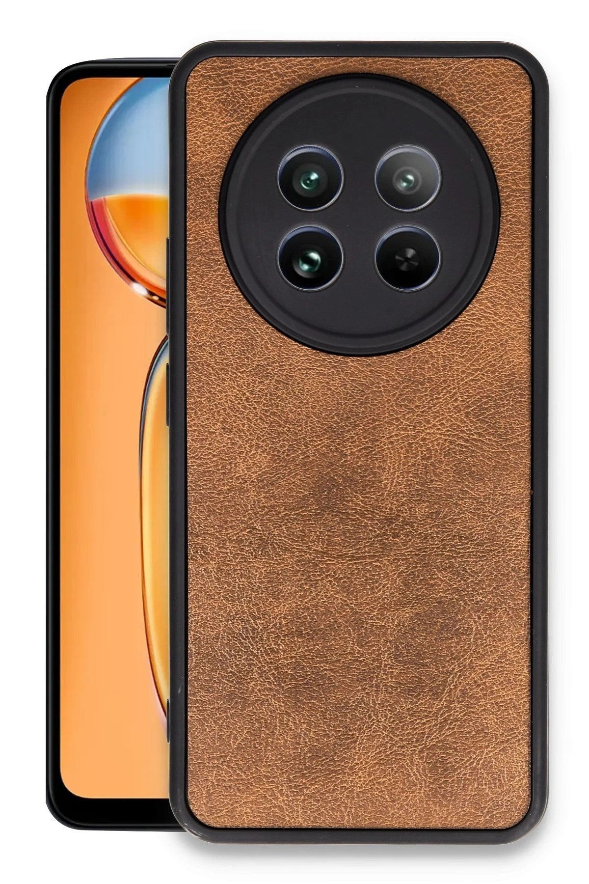 Mey İthalat® Realme 12 5G Kılıf Aras Deri Kapak - Taba