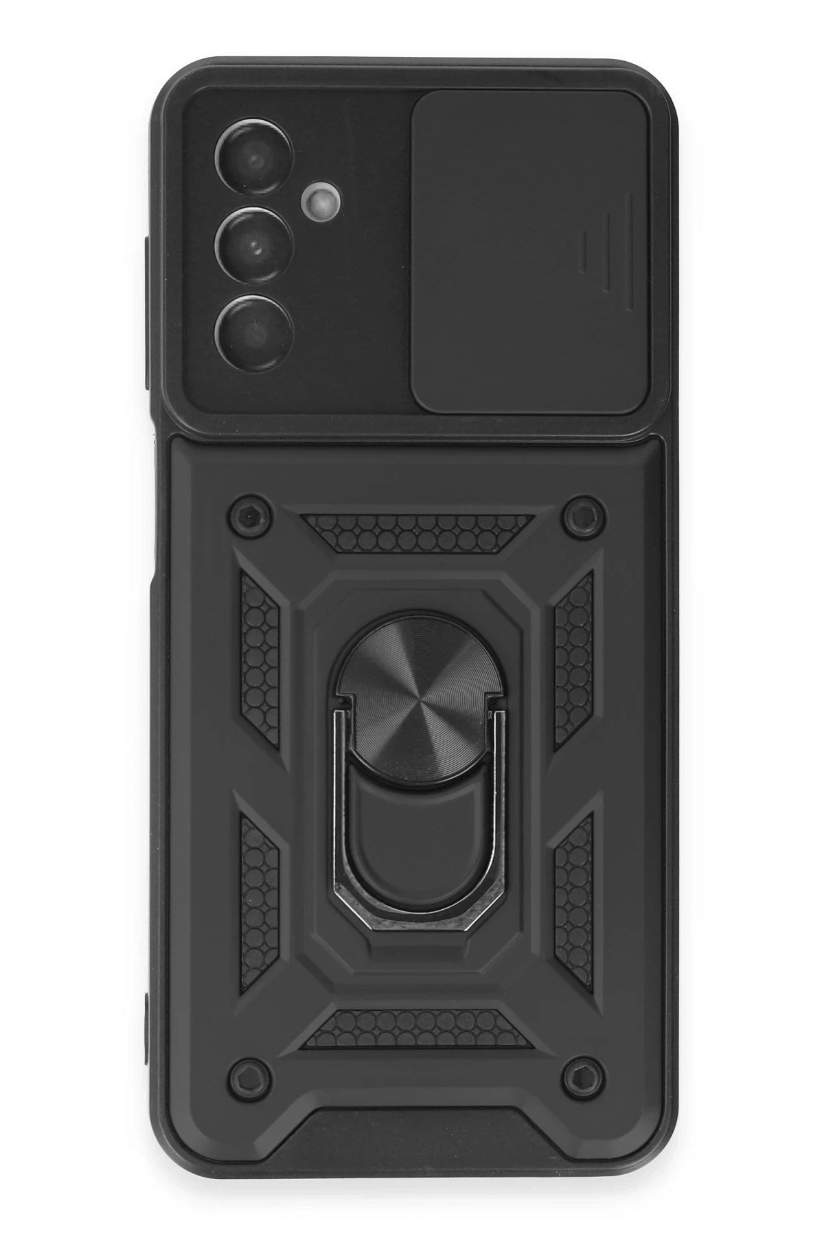 Mey İthalat® Samsung Galaxy M14 5G Kılıf Pars Lens Yüzüklü Silikon - Siyah