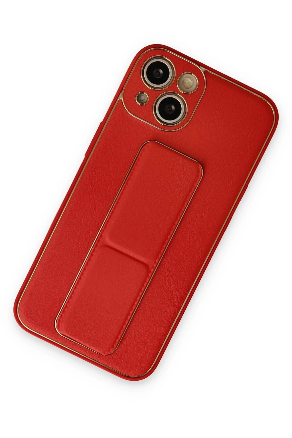 Mey İthalat® iPhone 14 Kılıf Coco Deri Standlı Kapak - Kırmızı