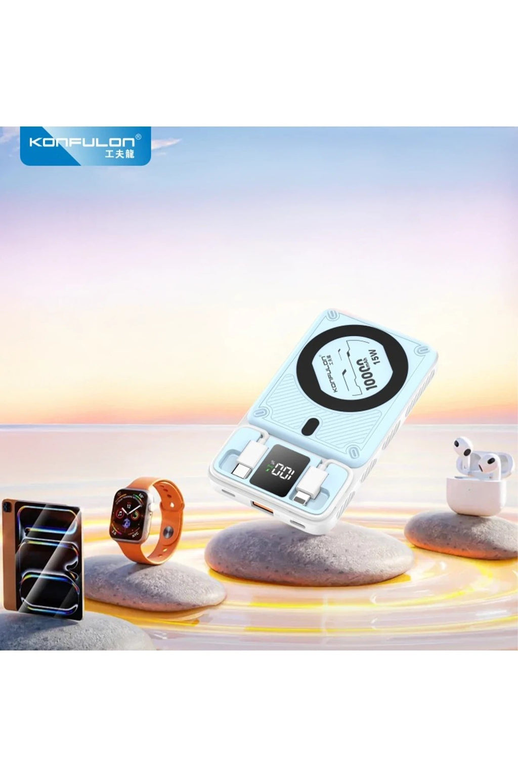 Mey İthalat® M25W 10.000 mAh 20W PD Magsafe Powerbank - Mavi