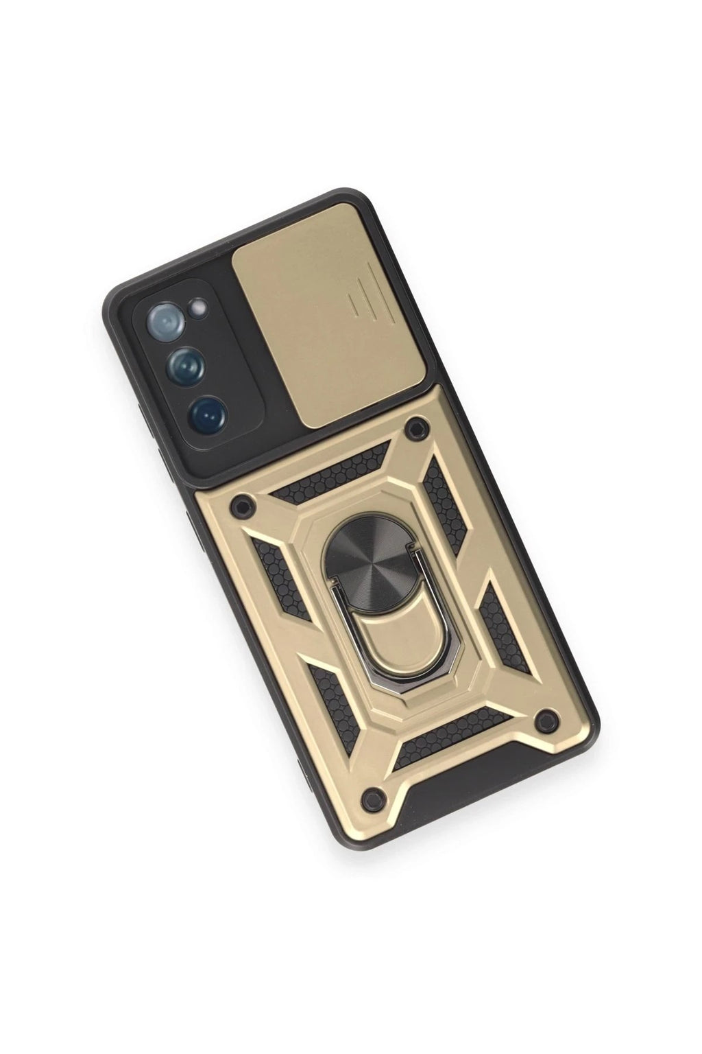 Mey İthalat® Samsung Galaxy S20 FE Kılıf Pars Lens Yüzüklü Silikon - Gold