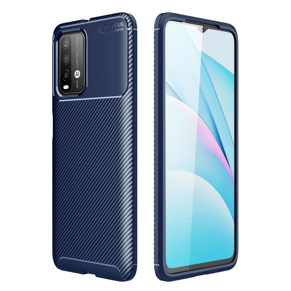 Mey İthalat® Redmi 9T Kılıf Auto Focus Karbon Kapak - Lacivert