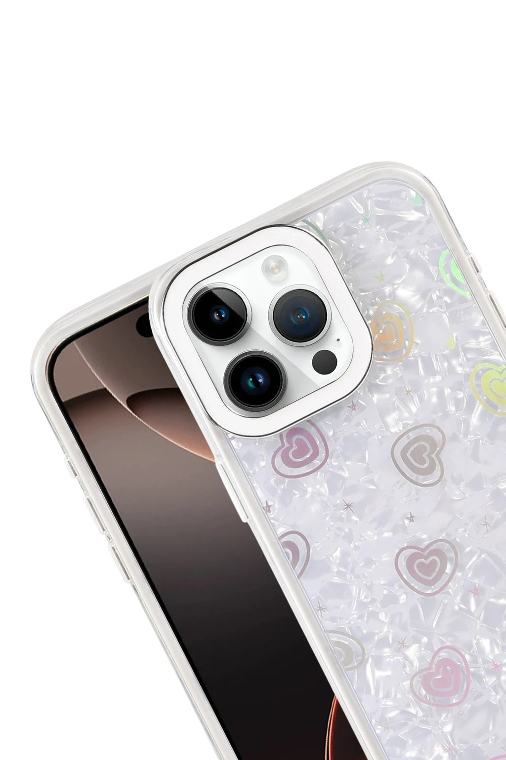 Mey İthalat® iPhone 14 Pro Max Lumi Desenli Kapak - Beyaz