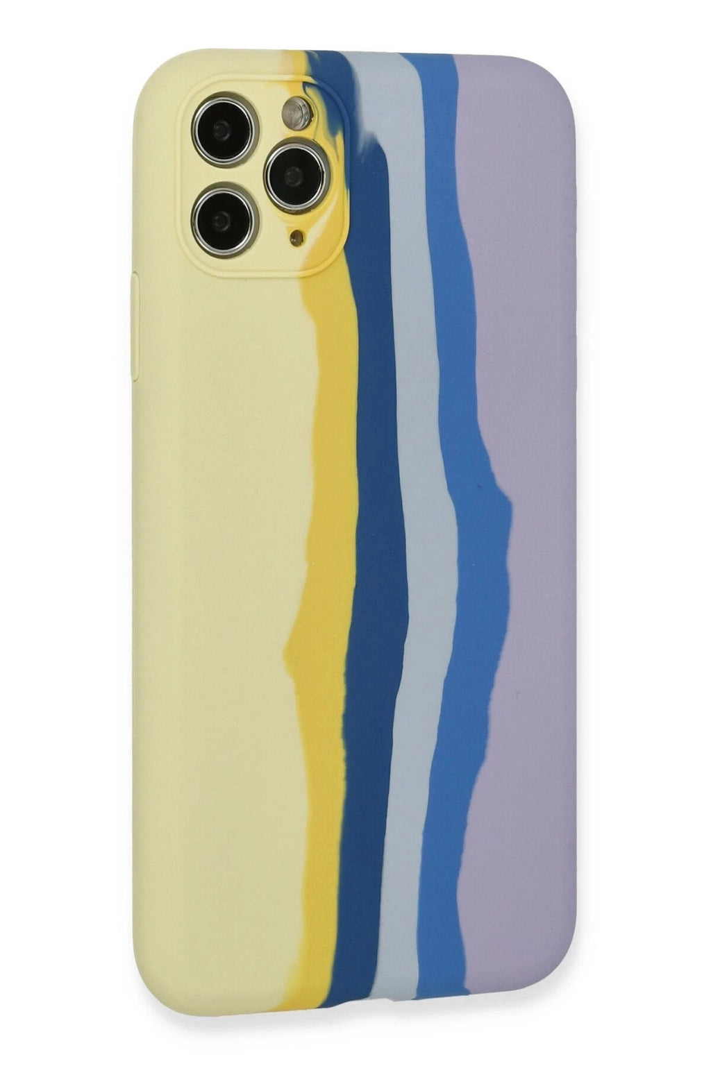 Mey İthalat® iPhone 11 Pro Kılıf Ebruli Lansman Silikon - Sarı-Lila