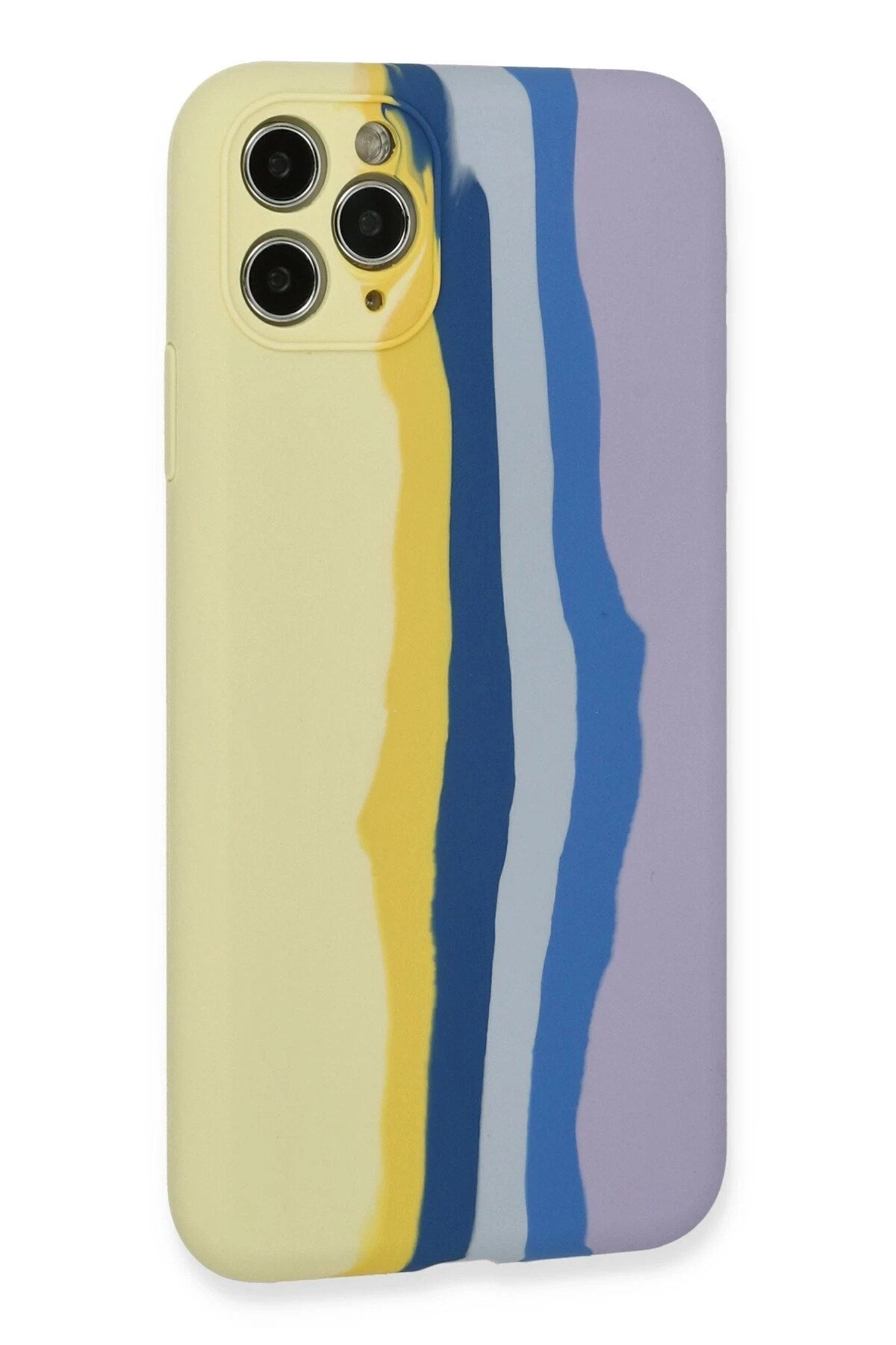 Mey İthalat® iPhone 11 Pro Kılıf Ebruli Lansman Silikon - Sarı-Lila
