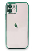 Mey İthalat® iPhone 12 Kılıf Lensli Silikon - Yeşil